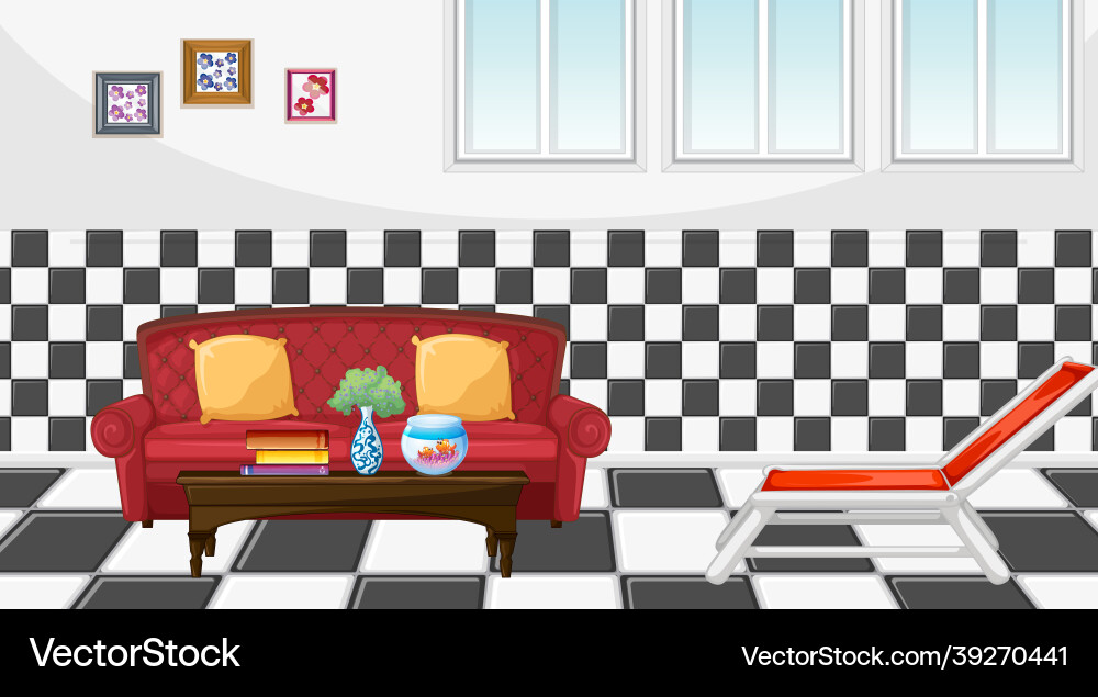 Living room interior design with furniture Living room interior design with furniture vector image
