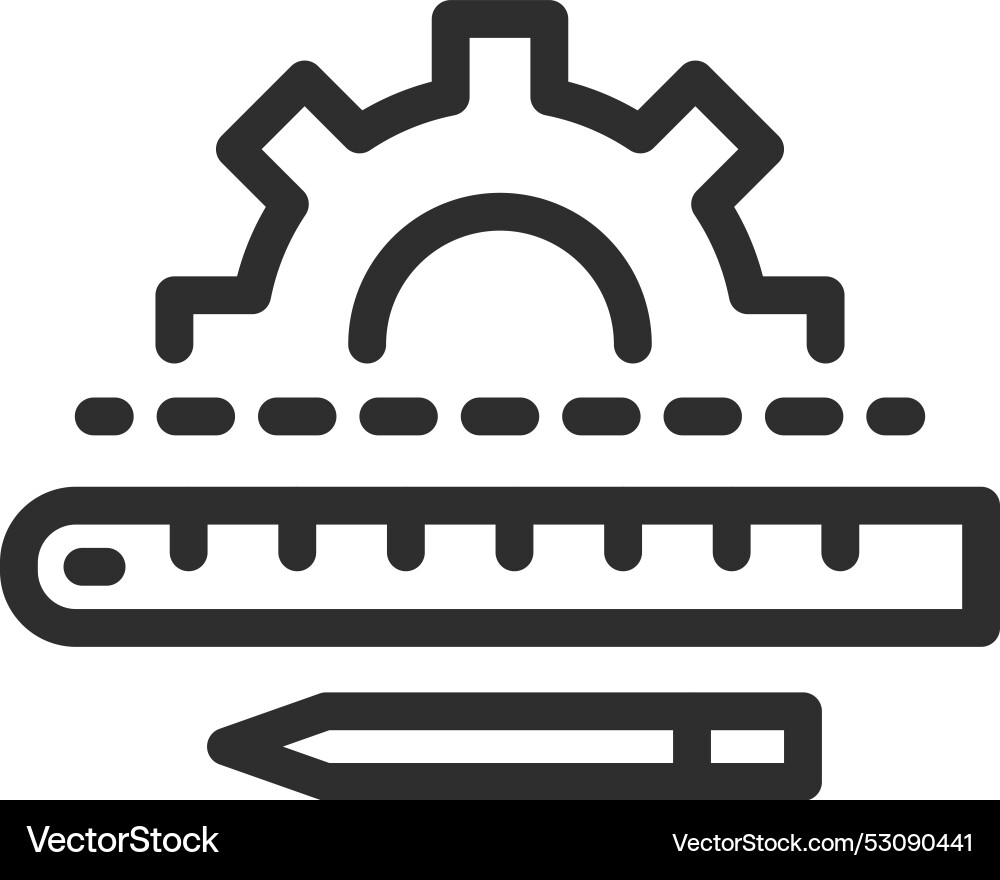 Mechanical engineering process line icon Mechanical engineering process line icon vector image
