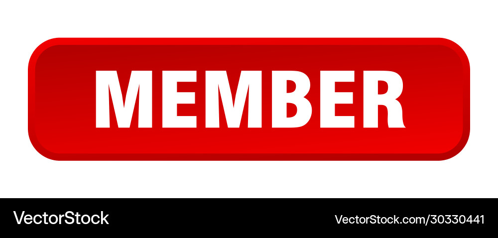 Member button square 3d push Vector Image