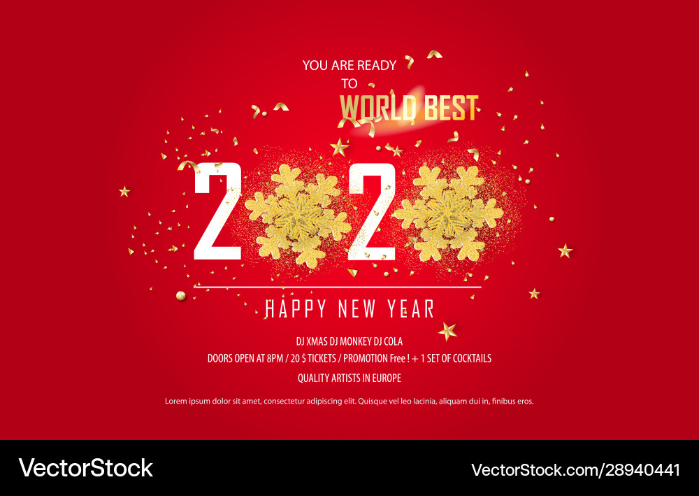 Merry christmas and new year horizontal bannerred Merry christmas and new year horizontal bannerred vector image