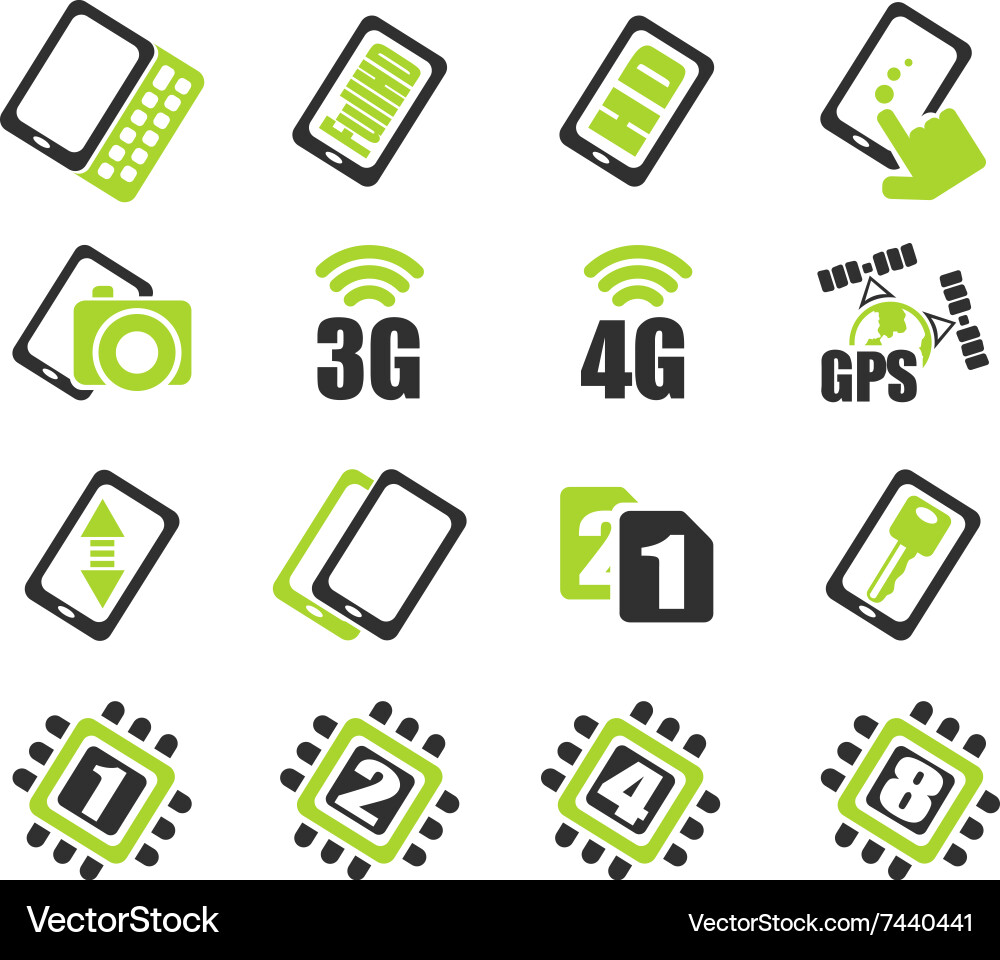 Mobile or smartphone specifications and functions Vector Image