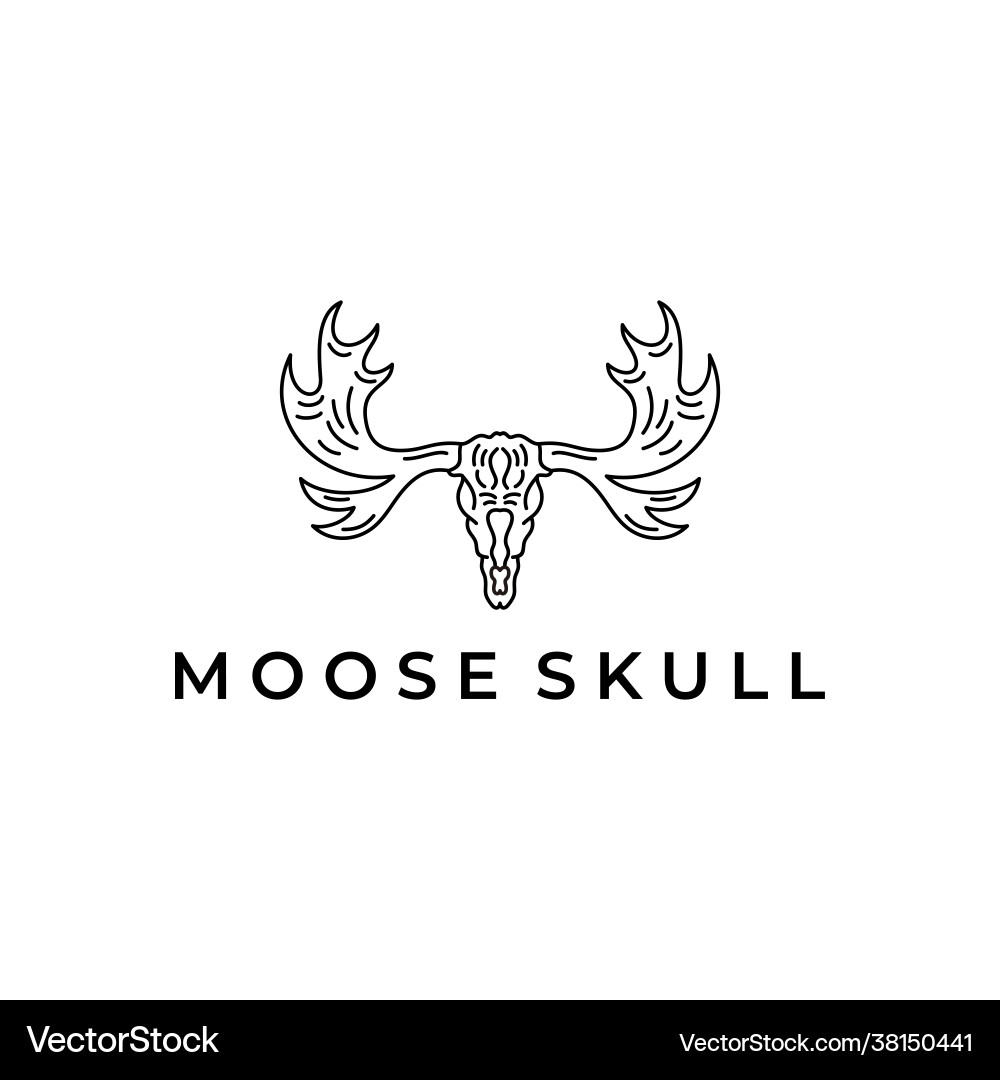 Moose deer elk skull logo icon design Moose deer elk skull logo icon design vector image