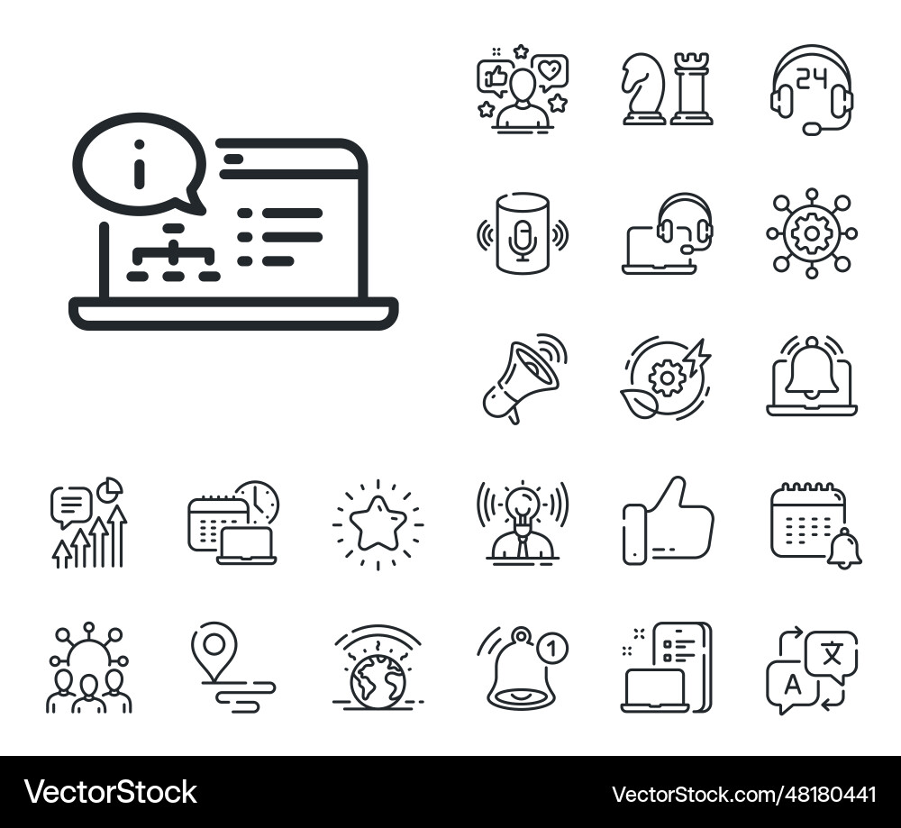 Online documentation line icon technical Online documentation line icon technical vector image