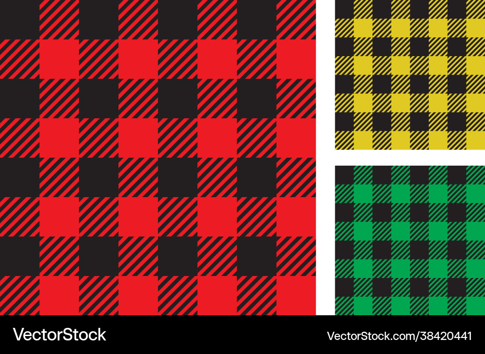 Plaid color pattern set vector image