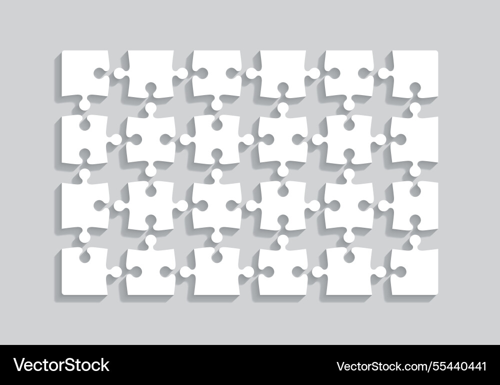 Puzzle grid from 20 pieces jigsaw scheme Puzzle grid from 20 pieces jigsaw scheme vector image