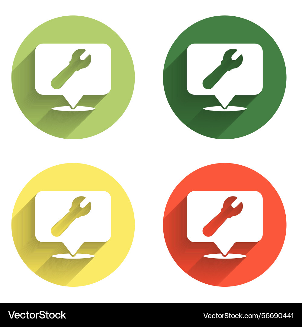 Set location with wrench spanner icon isolated Vector Image