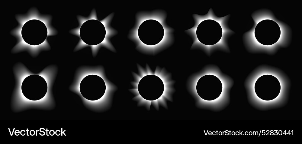 Set of circle illuminate light frames Set of circle illuminate light frames vector image