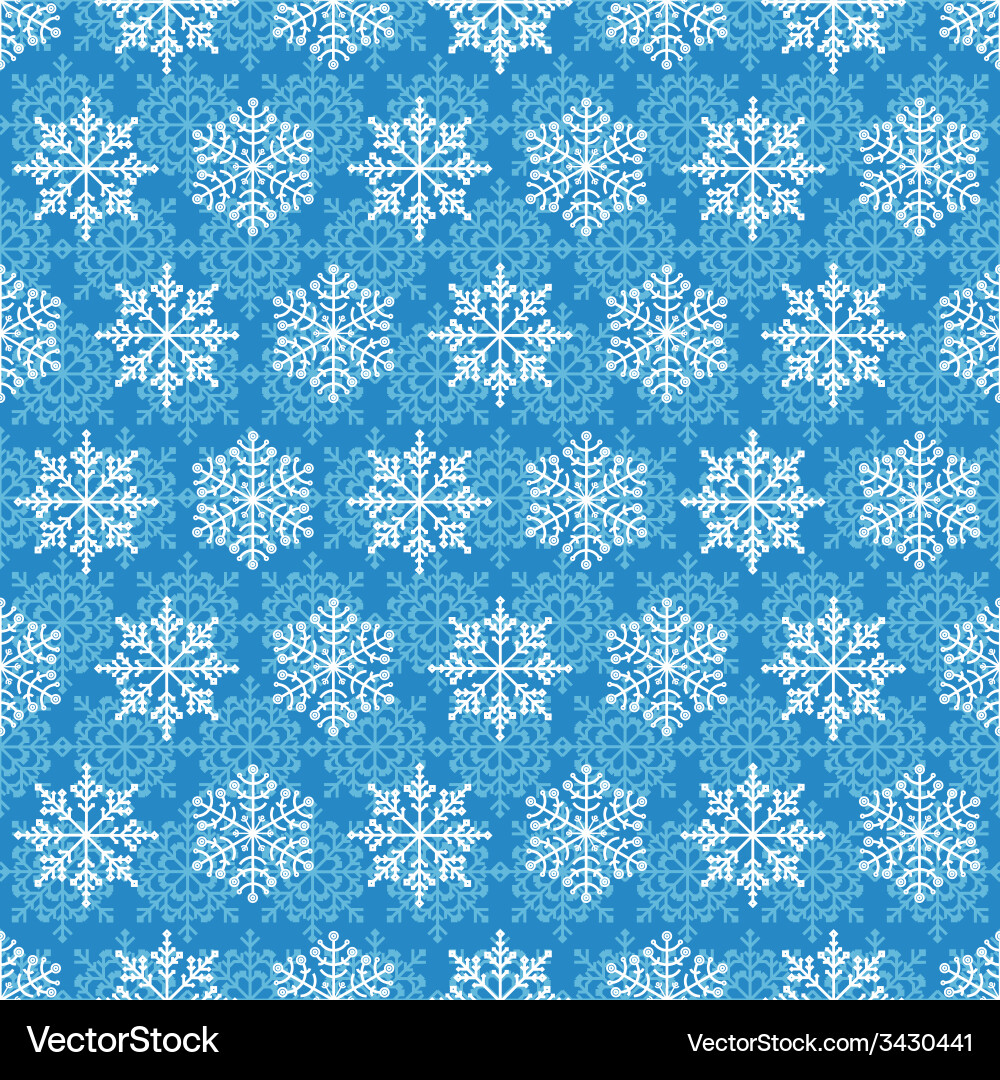 Snowflake seamless pattern vector image