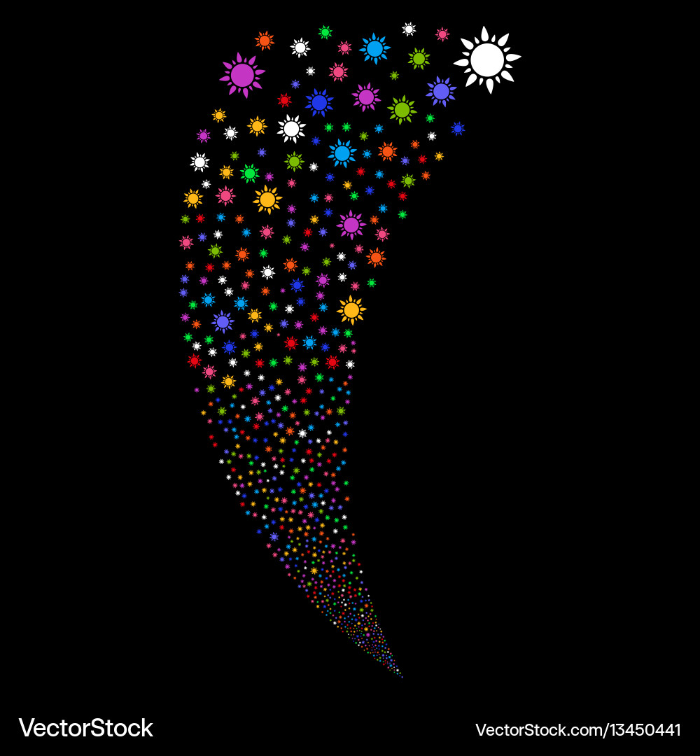 Sun random stream Sun random stream Vector Image