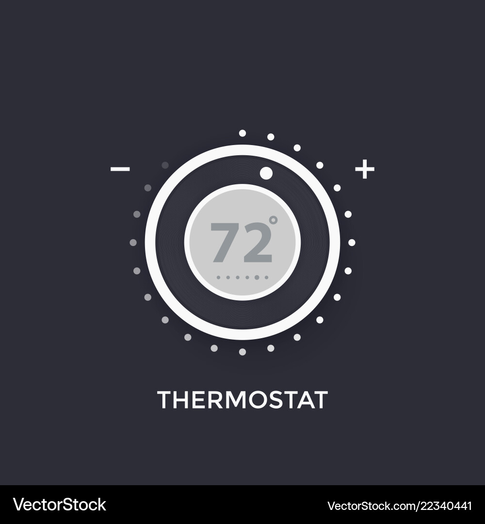 Thermostat temperature control vector image