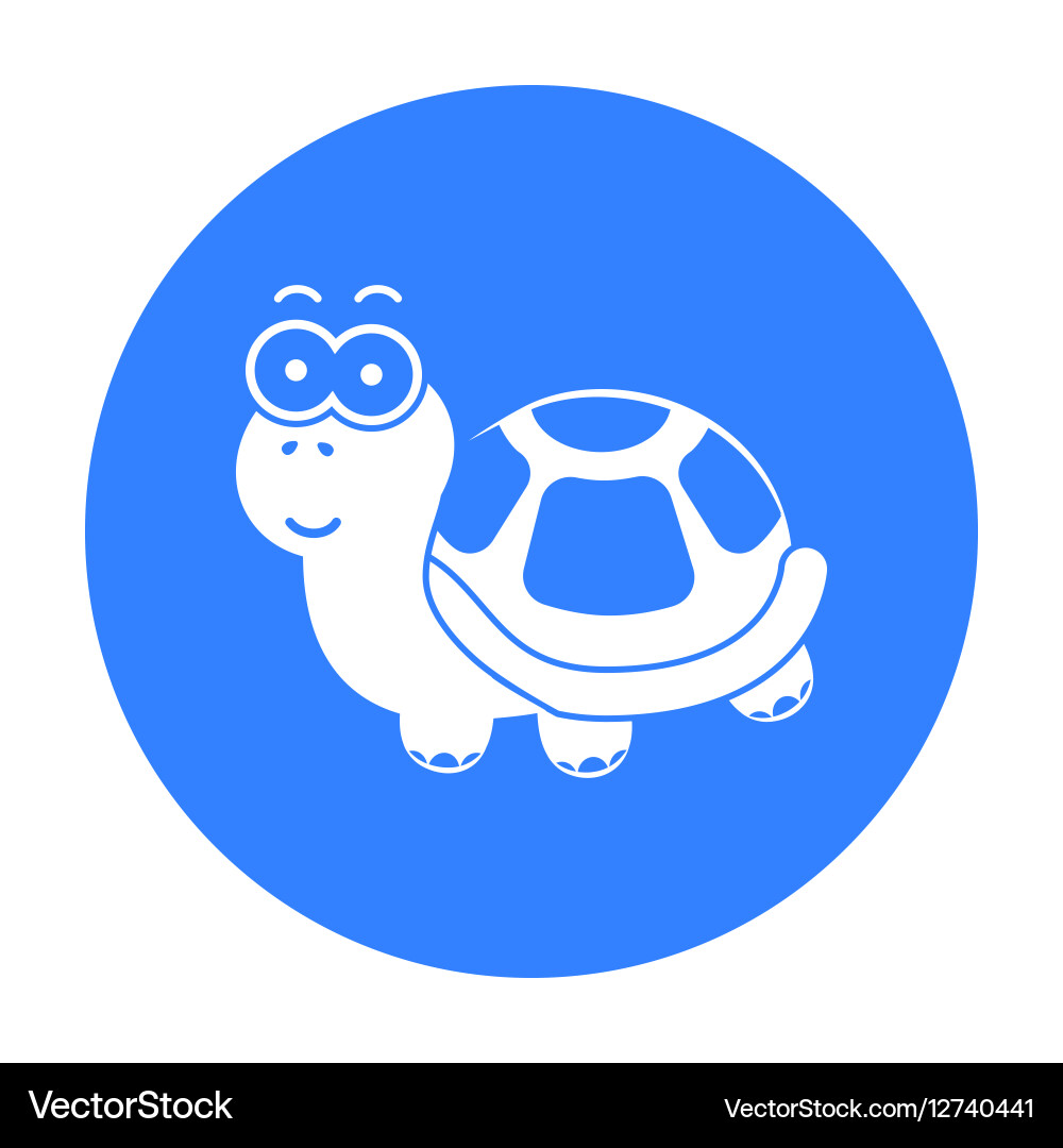 Turtle black icon for web and mobile vector image