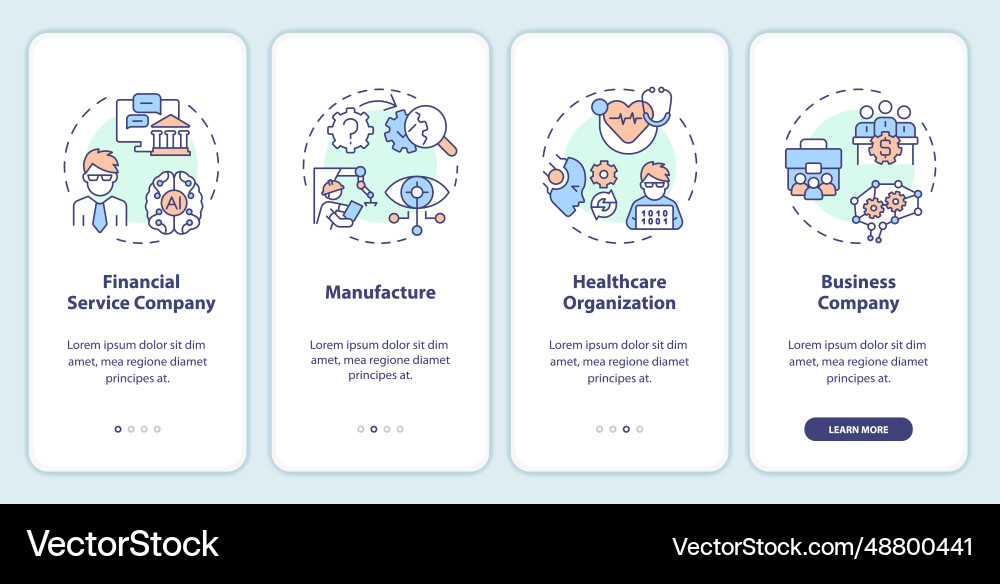 Walkthrough ai engineer with linear icons concept Vector Image