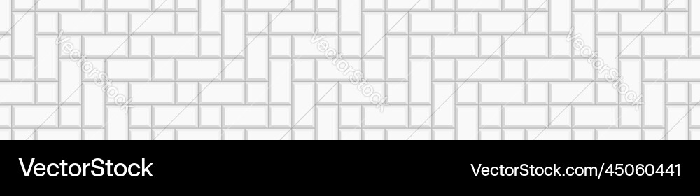 White herringbone inserted tile horizontal texture Vector Image