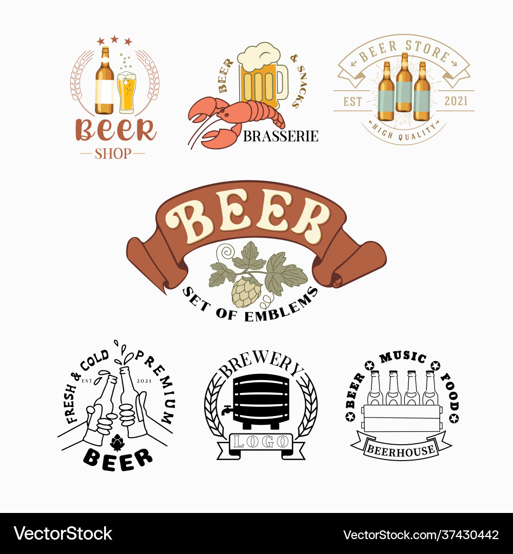 Beer emblem trademark company logo Beer emblem trademark company logo vector image