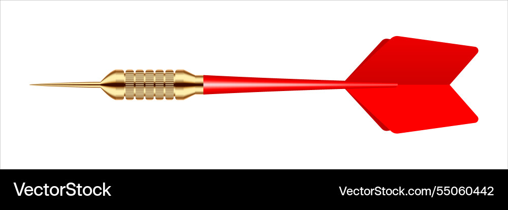 Dart arrow with metal tip and shadow Dart arrow with metal tip and shadow Vector Image