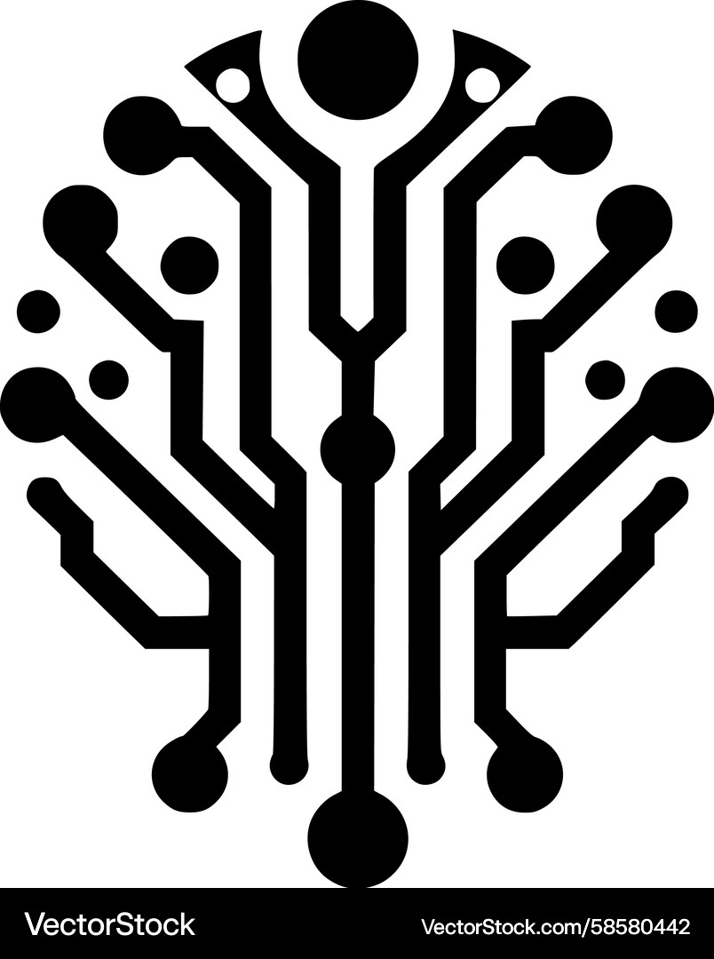 Digital circuit tree Vector Image