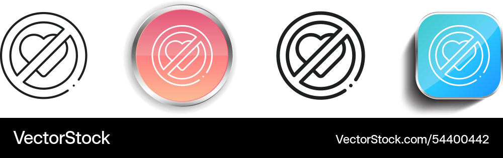 Forbidden icon thin linear regular and button vector image