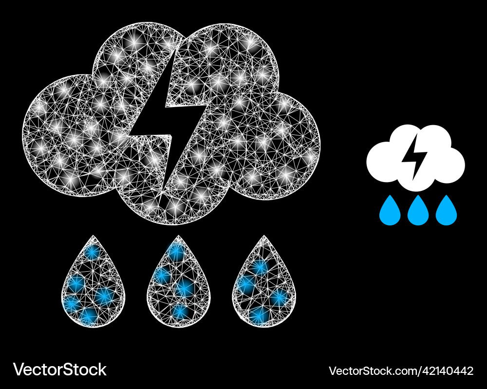 Glossy net thunderstorm with color glare spots Glossy net thunderstorm with color glare spots vector image