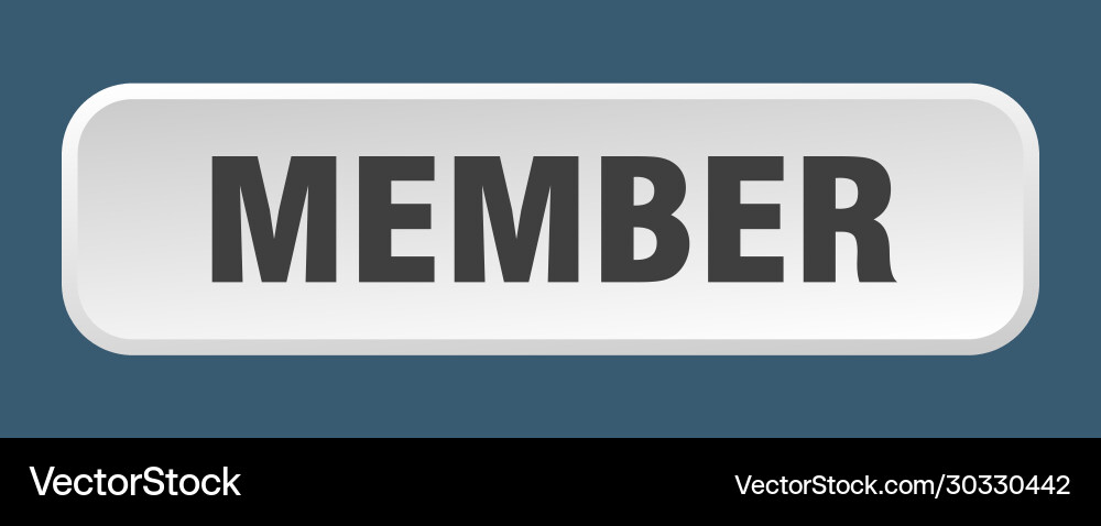 Member button square 3d push Vector Image