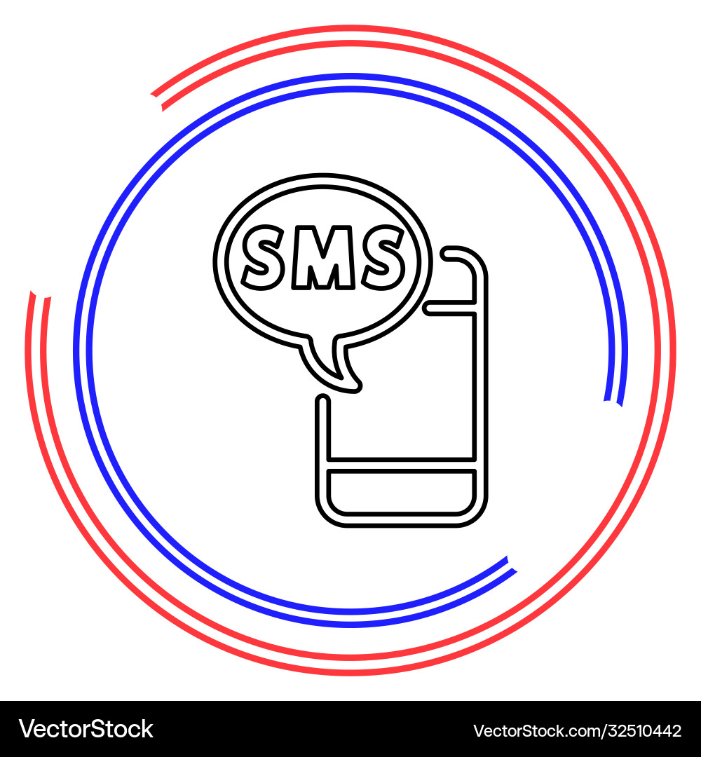 Mobile with text message icon vector image