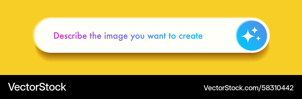 Neumorphic AI Button UI Vector Image