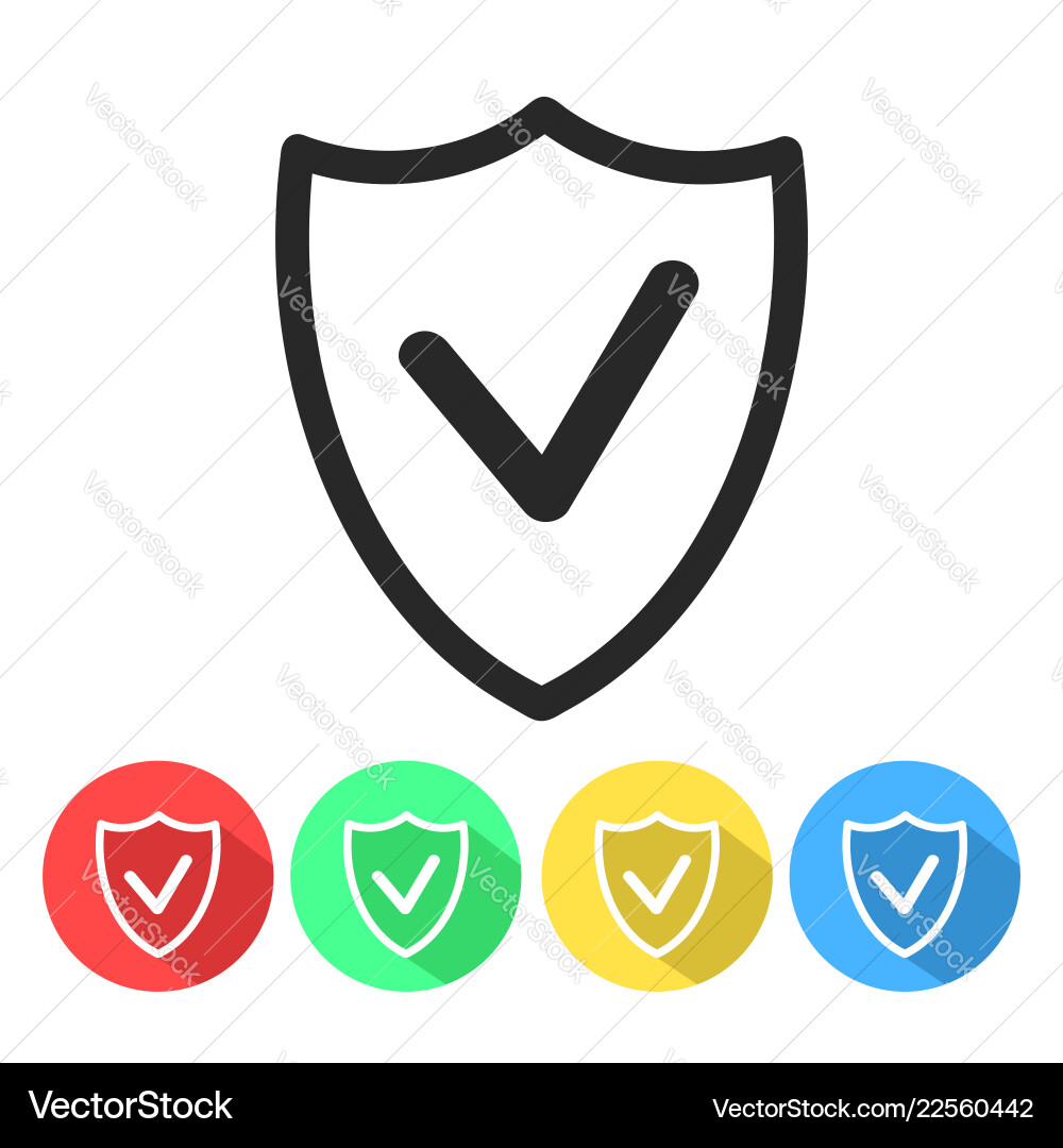Security shield confirmation check line icon Security shield confirmation check line icon vector image