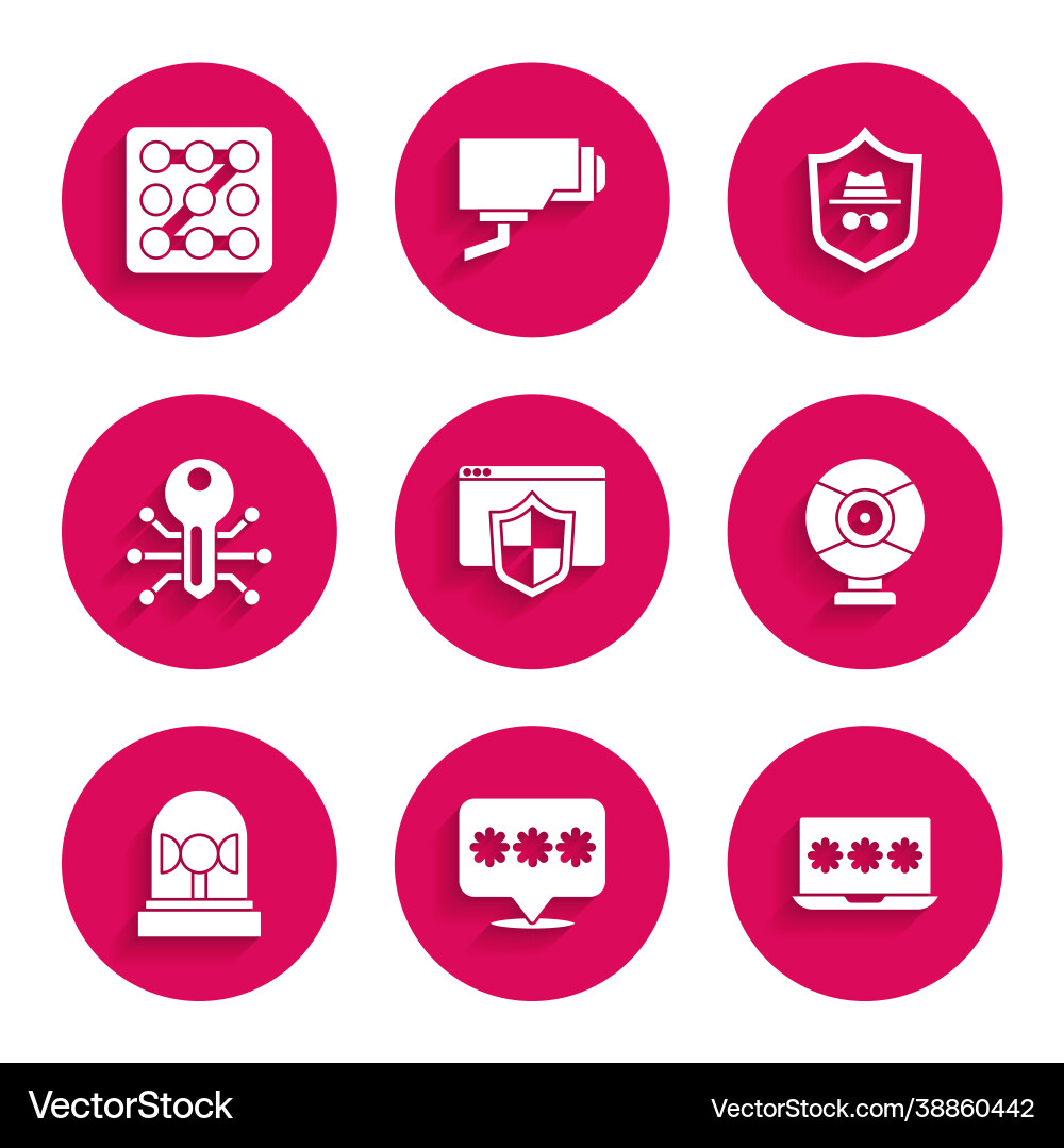 Set browser with shield password protection Set browser with shield password protection vector image