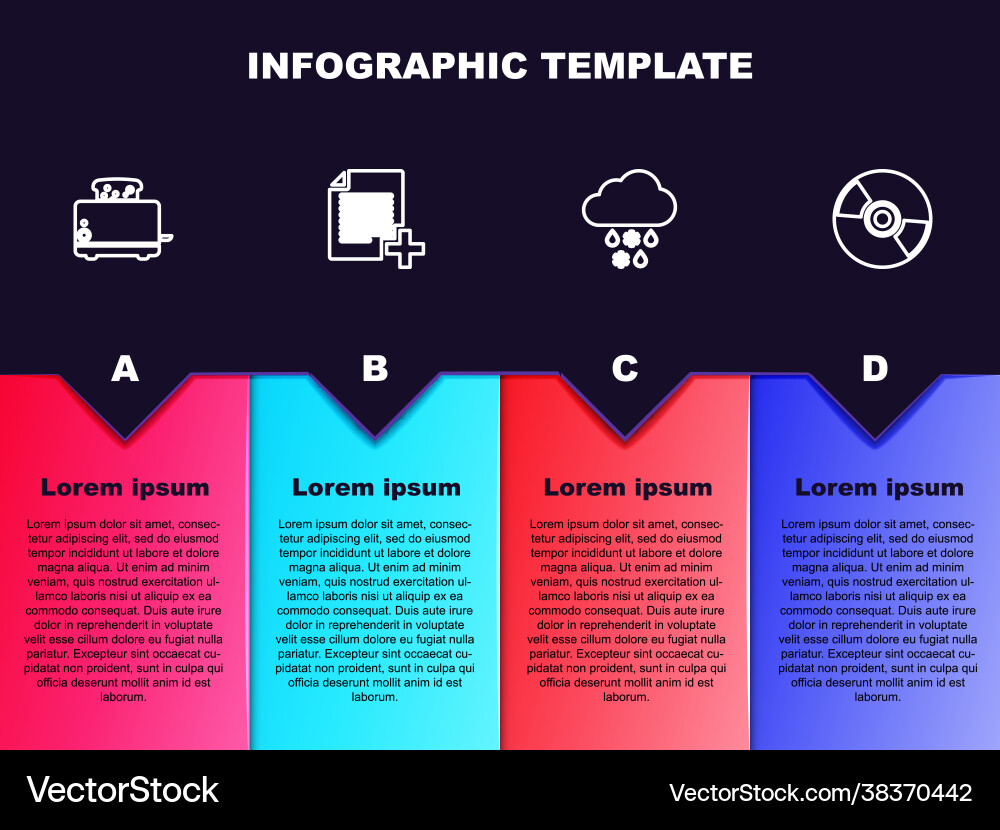 Set line toaster with toasts add new file cloud Set line toaster with toasts add new file cloud vector image