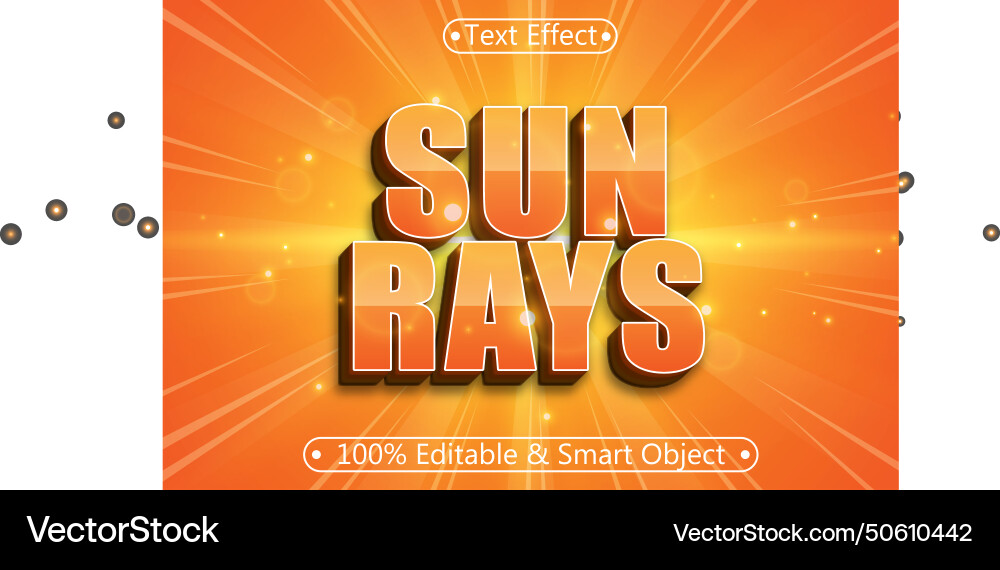 Sun rays editable text effect 3 dimension emboss Sun rays editable text effect 3 dimension emboss Vector Image