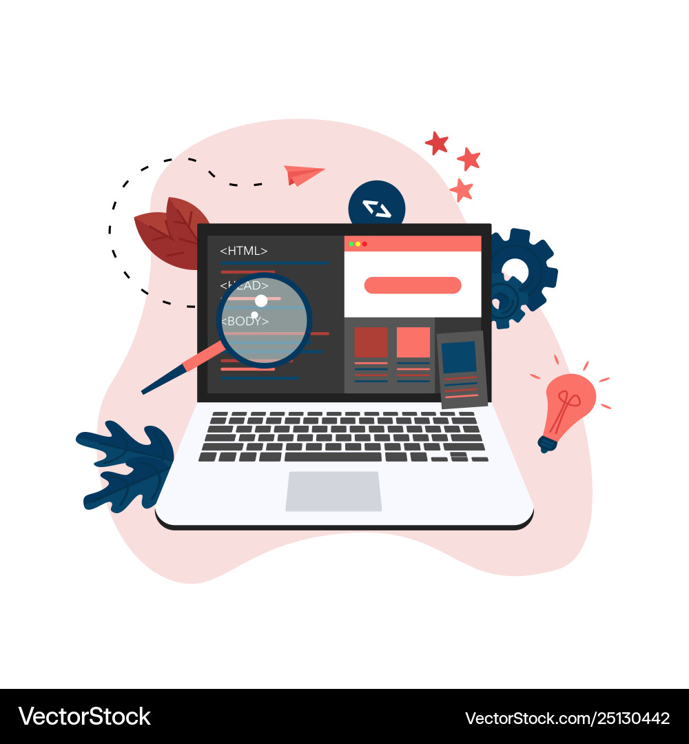 Webpage development and web design concept Webpage development and web design concept Vector Image