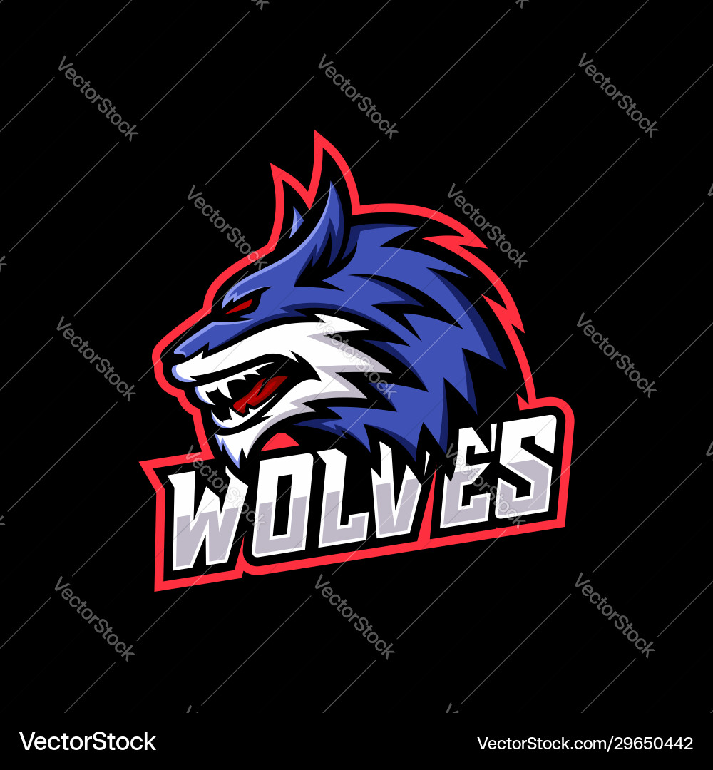 Wild wolf esport mascot logo design Wild wolf esport mascot logo design Vector Image