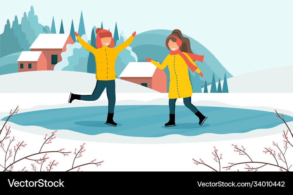 Winter activities concept Winter activities concept vector image