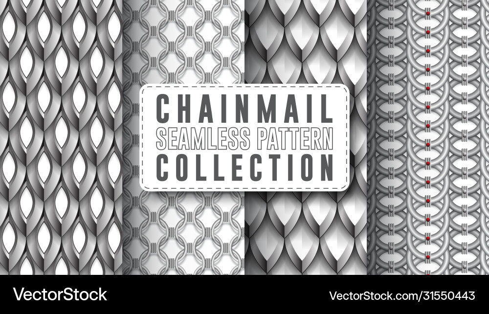Chain mail seamless pattern collection Vector Image