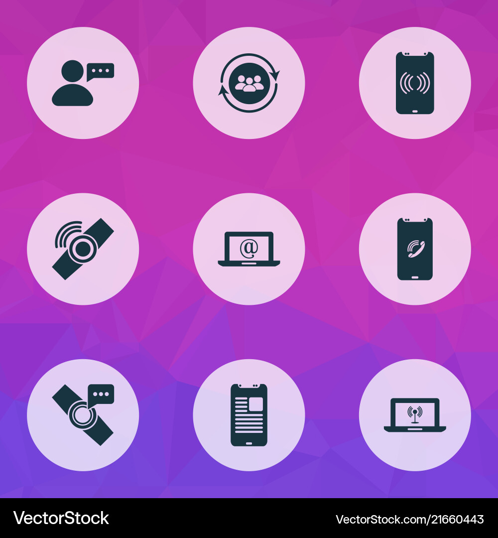 Communication icons set with message from user Communication icons set with message from user vector image