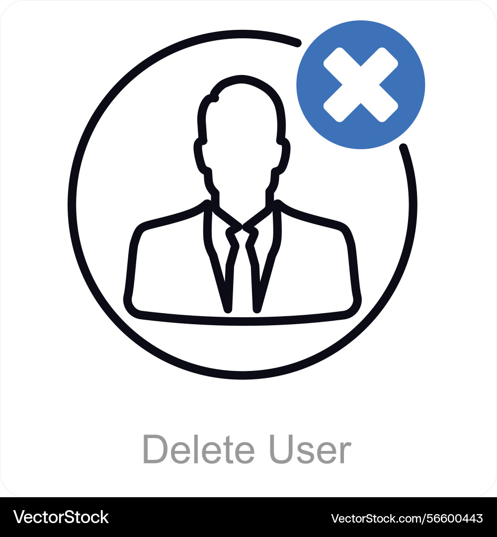 Delete user icon concept vector image