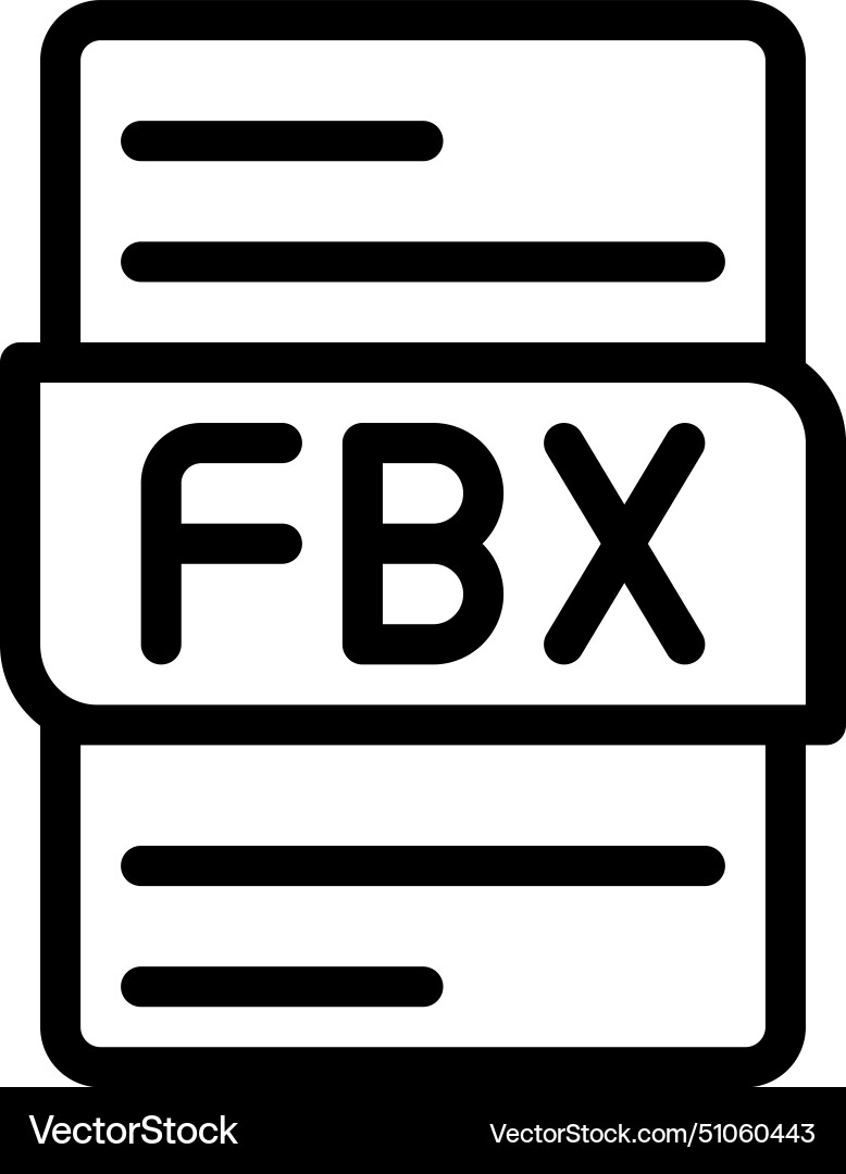 Fbx file type icons document format design Fbx file type icons document format design vector image