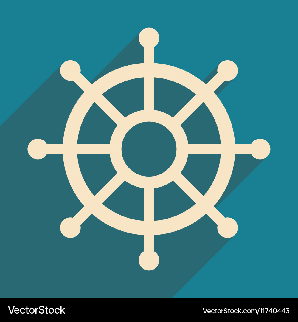 Flat with shadow icon and mobile application helm Vector Image