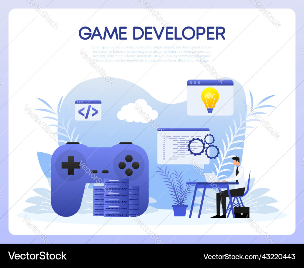 Game development digital simulation video games Game development digital simulation video games vector image