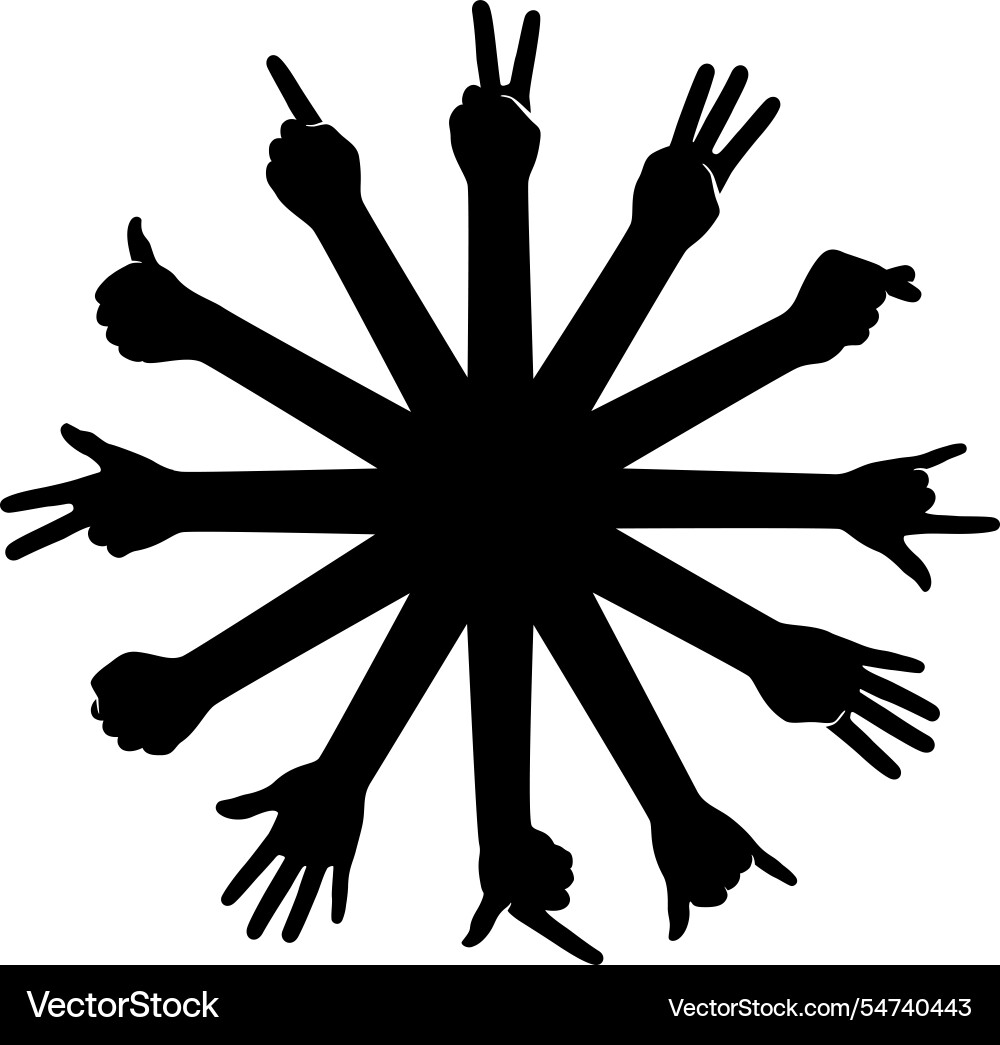 Gand gesture symbol set in a circle Vector Image