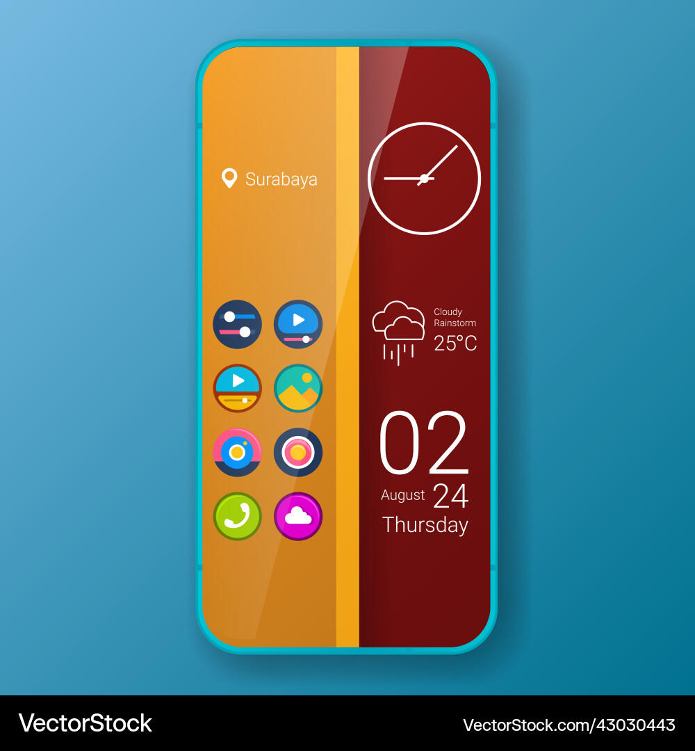 Half design themes user interface realistic vector image
