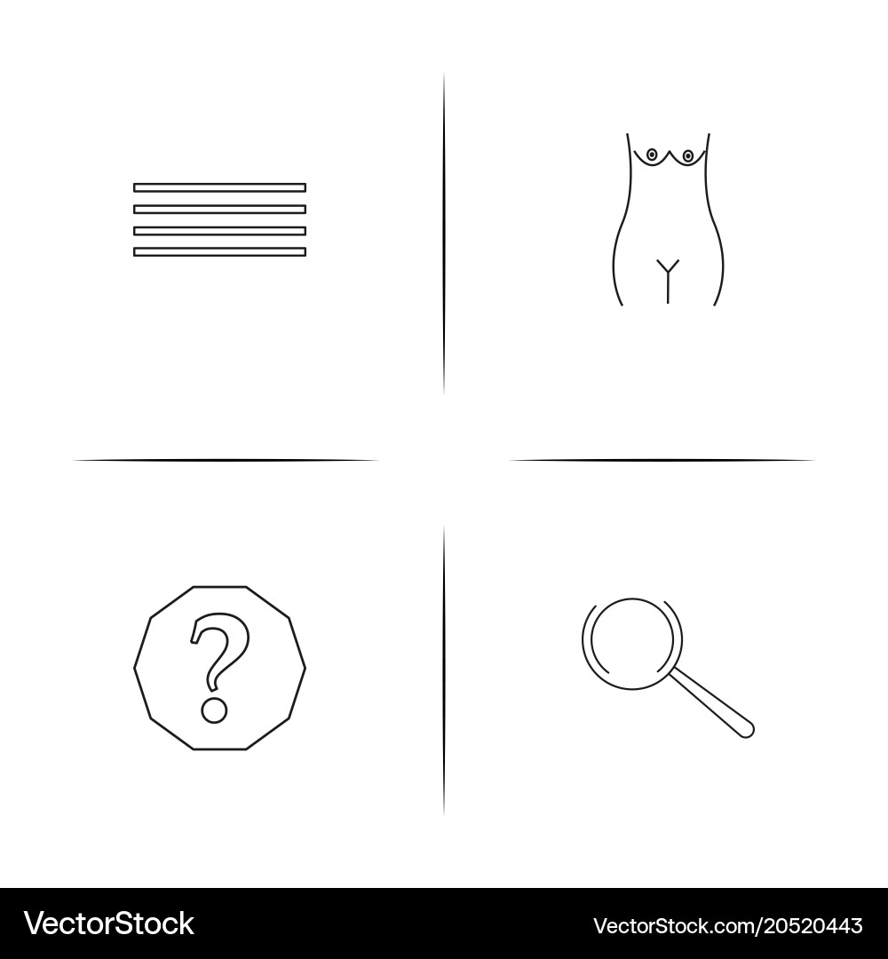 Internet of things simple linear icons set vector image