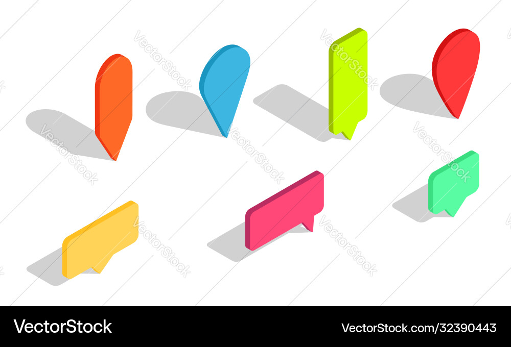 Isometric Map Pin Pointer vector image
