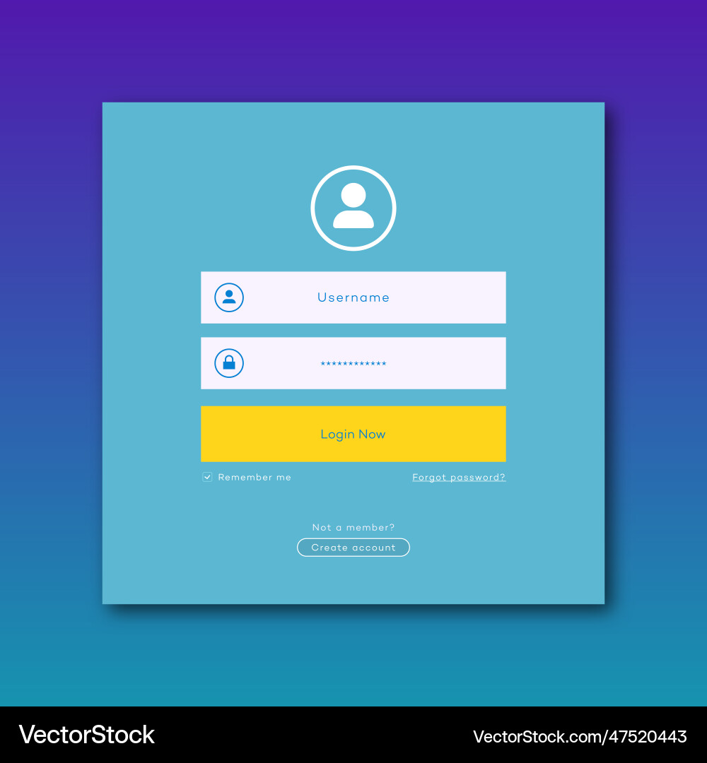 Login form page template on gradient trendy Login form page template on gradient trendy vector image