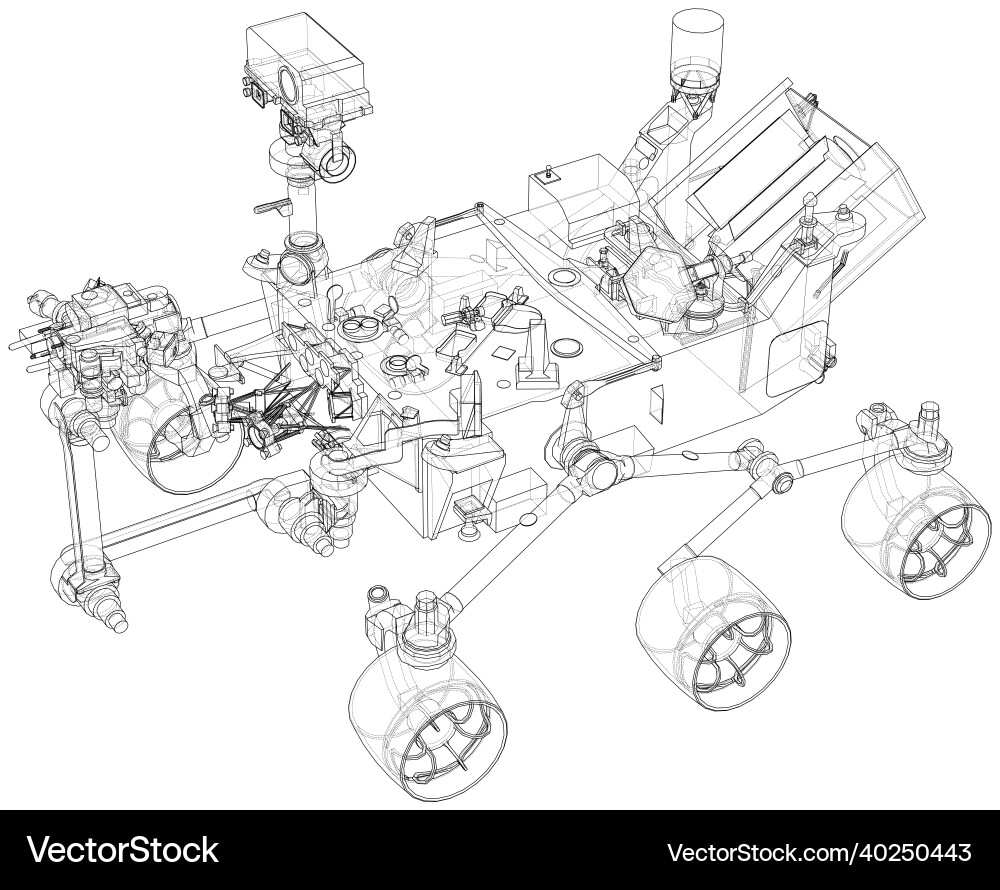 Mars rover rendering of 3d vector image