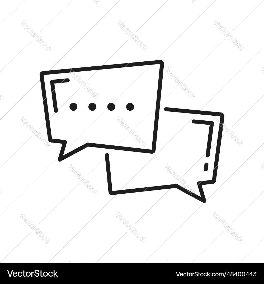 Memo chatbox bubble outline message box frame vector image