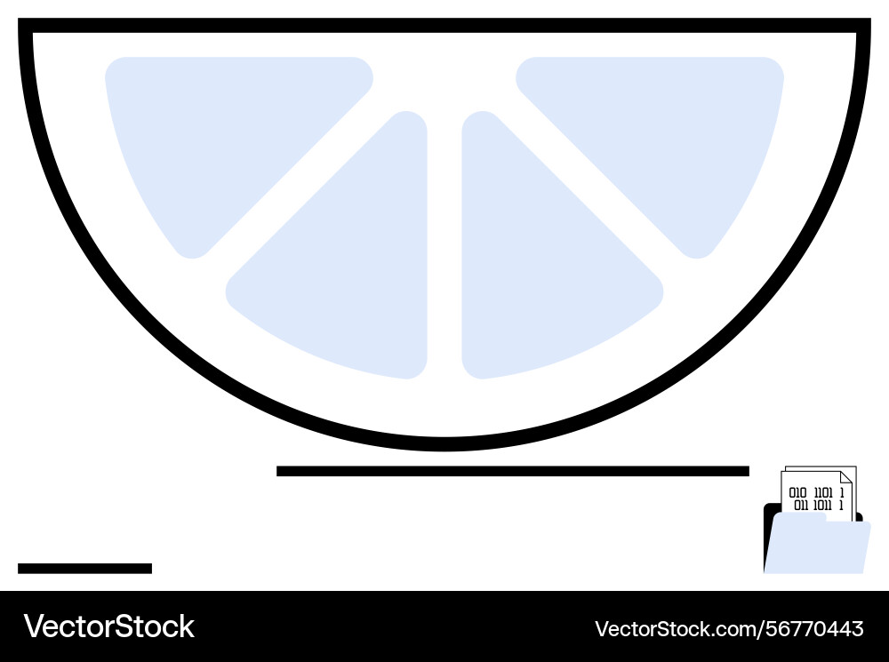 Minimalist lemon slice with file folder Minimalist lemon slice with file folder vector image
