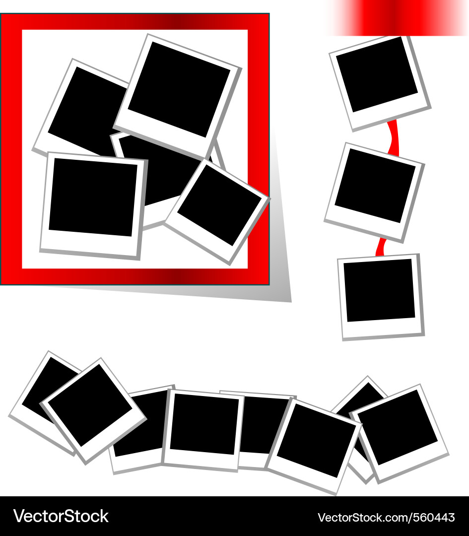 Multiple Polaroid Frames Vector Image