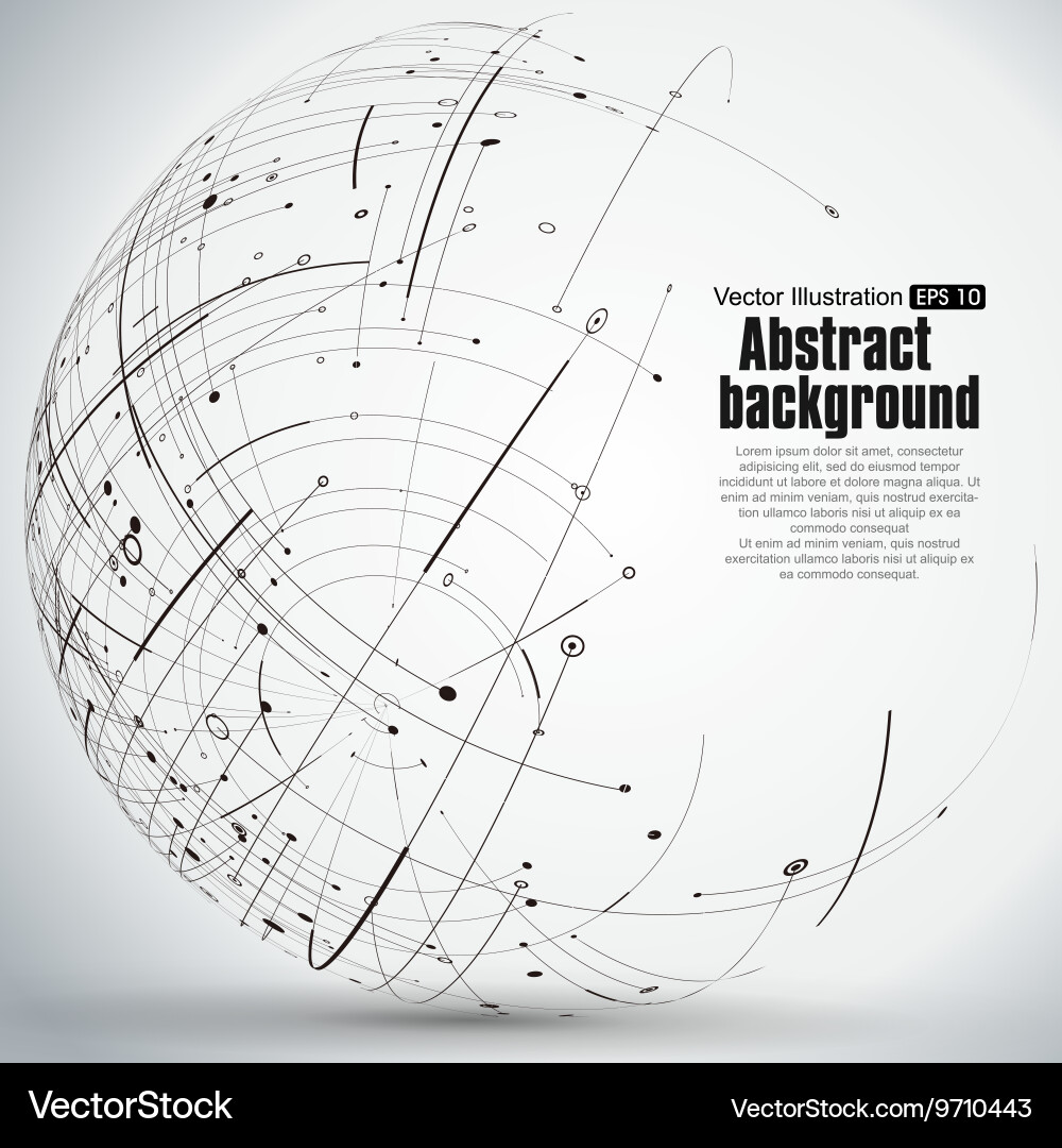 Point and curve constructed the sphere wireframe vector image