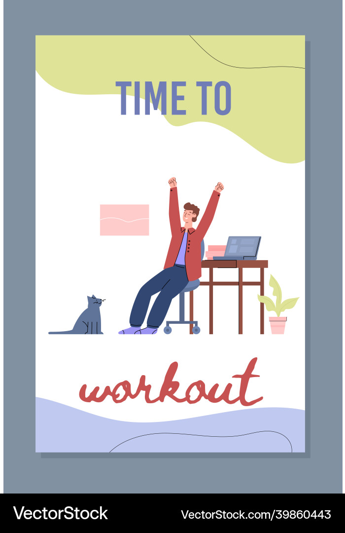 Poster with concept of sports relaxing breaks Vector Image