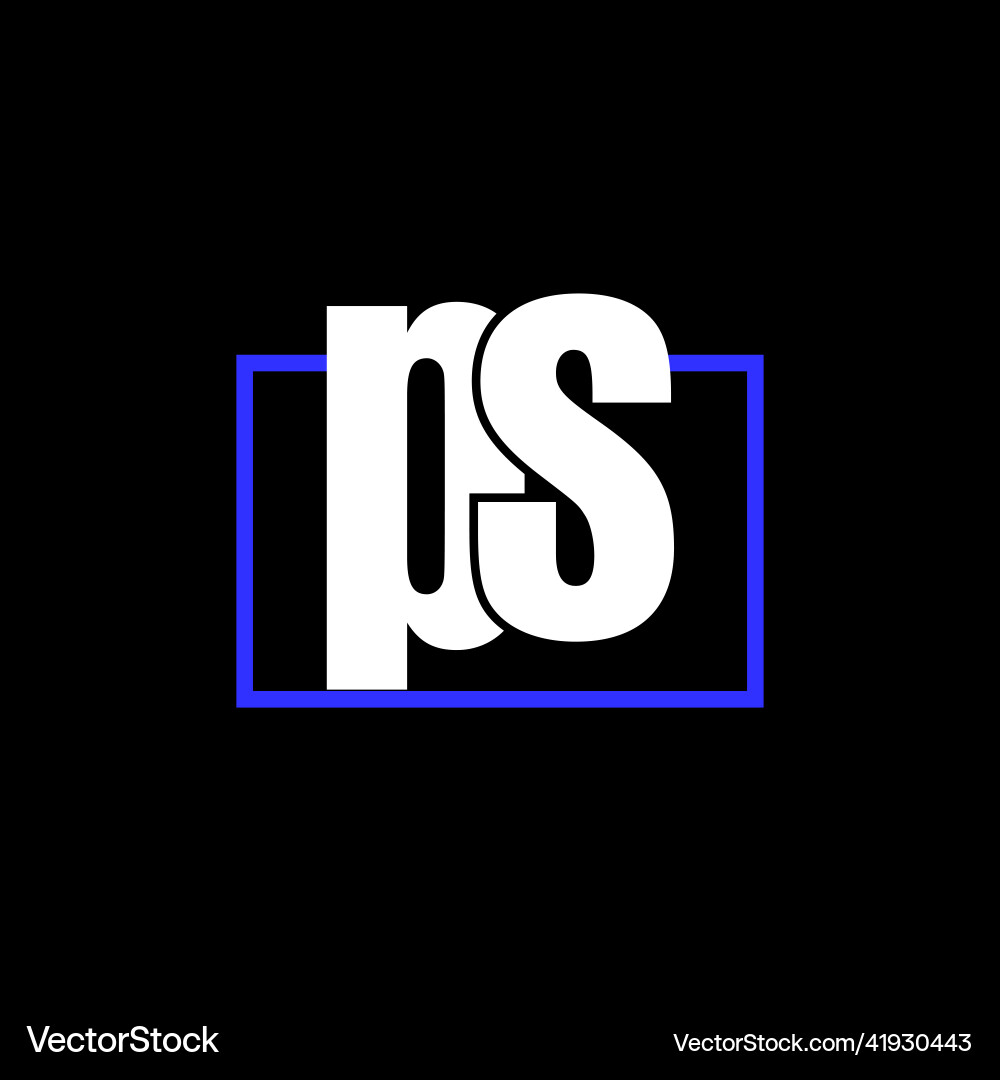 Ps company name initial letters monogram Vector Image